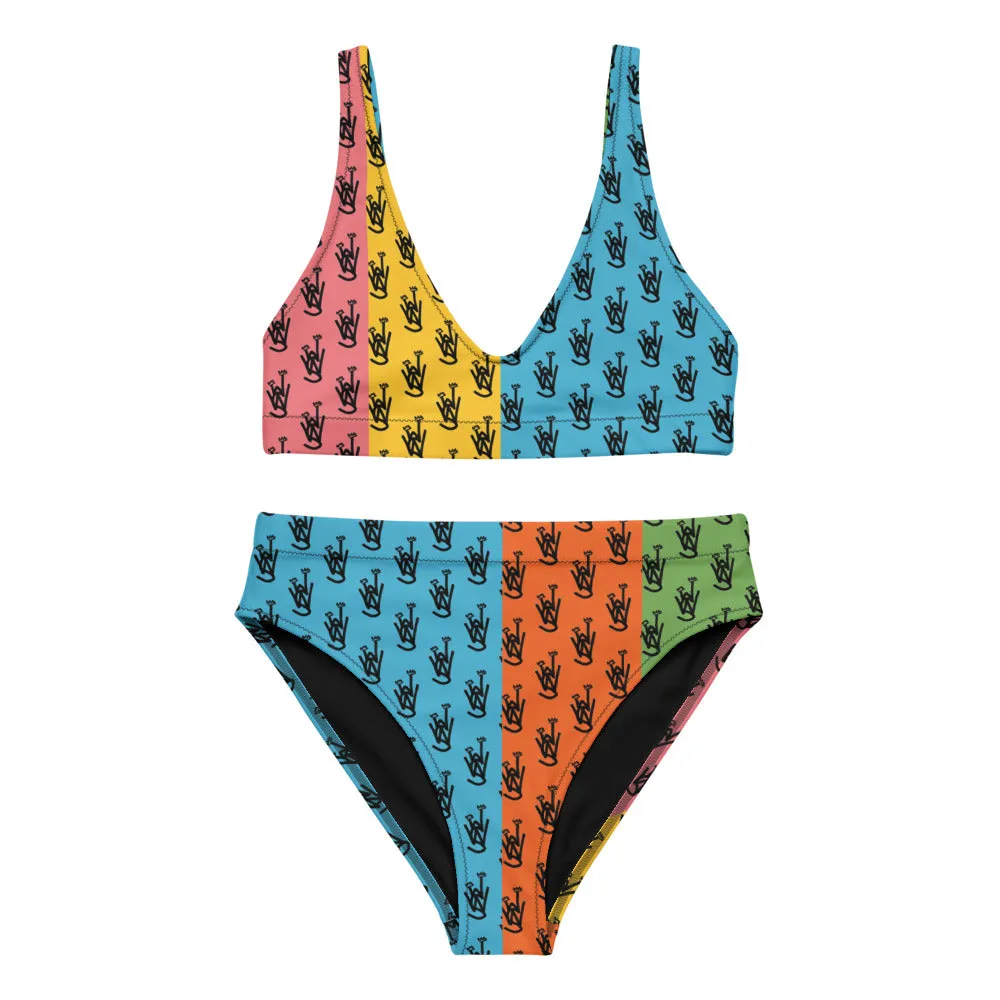 MULTI COLORED High-Waisted Bikini