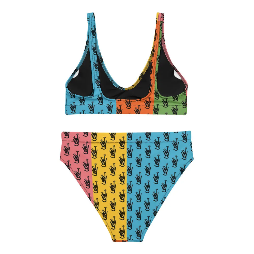 MULTI COLORED High-Waisted Bikini