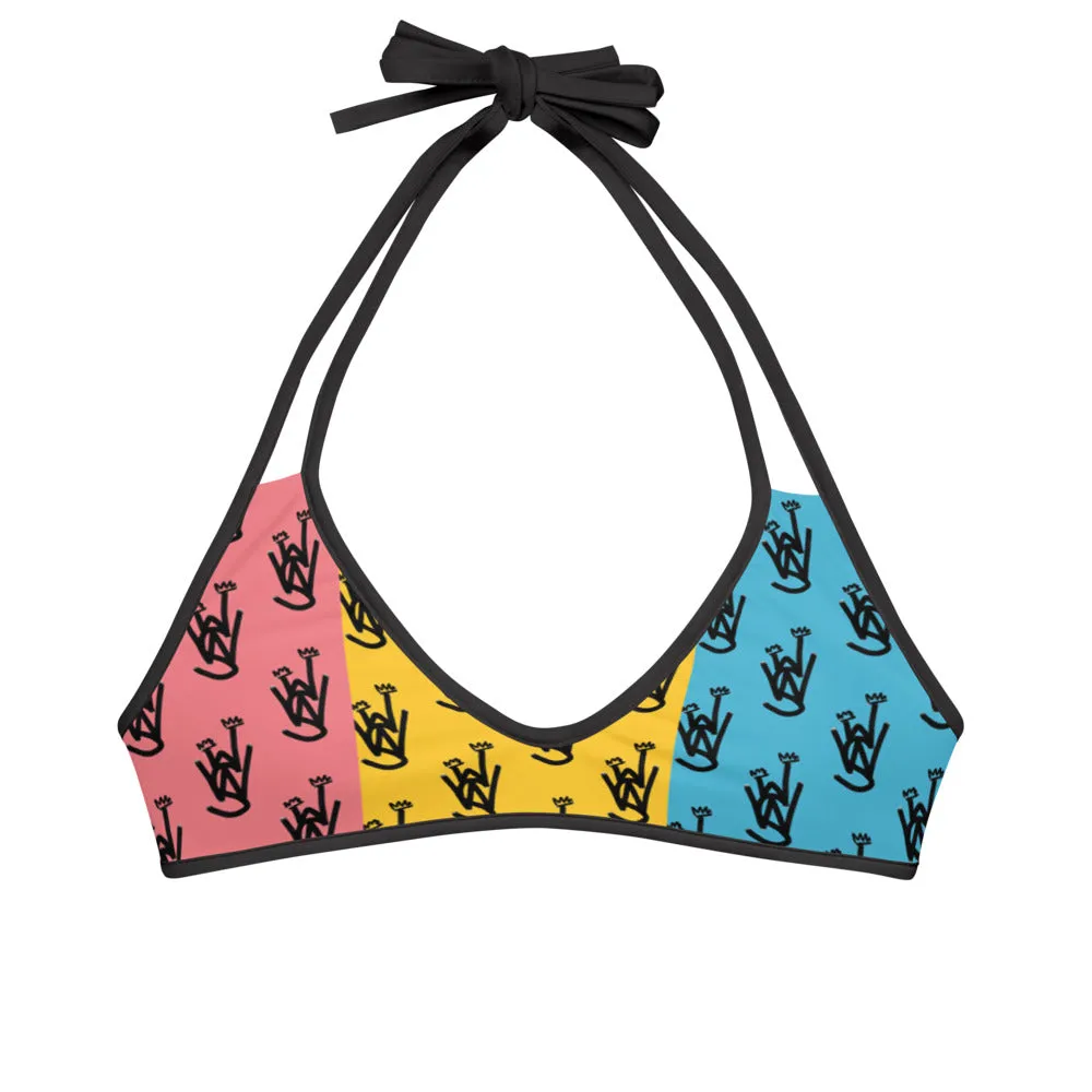 MULTI COLORED Reversible Bikini Top