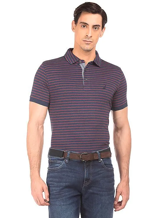 Nautica Striped Jersey Polo Shirt