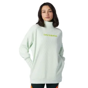 New Balance High Collar Solid Color Long Sleeves Pullover Jumper Sweatshirt - Green