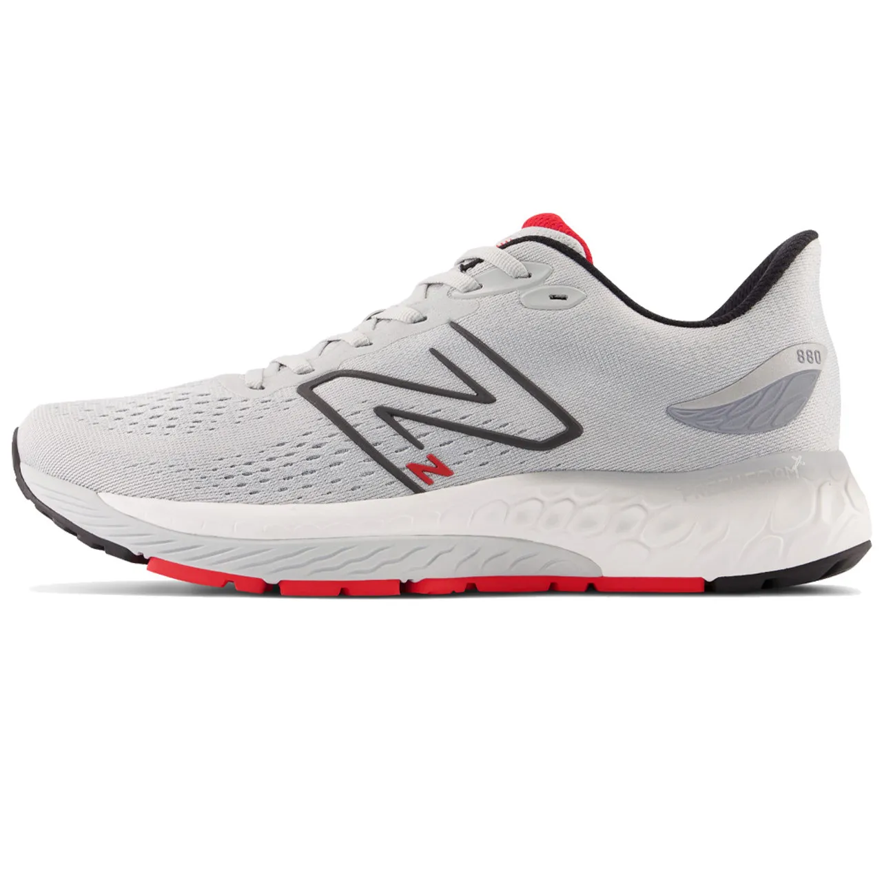 New Balance Men's Fresh Foam X 880v12 - Light Aluminum / True Red