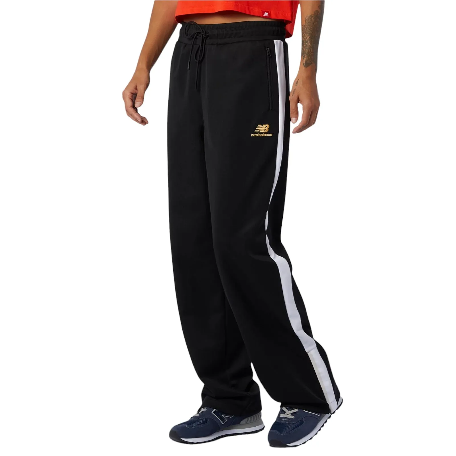 New Balance Womens NB Athletics Podium Wide Pants - Black