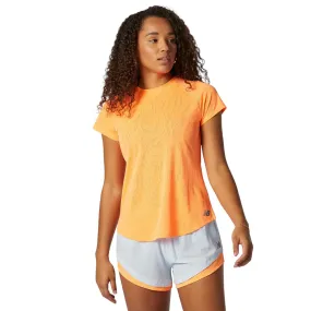 New Balance Women's Q Speed Fuel Jacquard T-Shirt - Orange