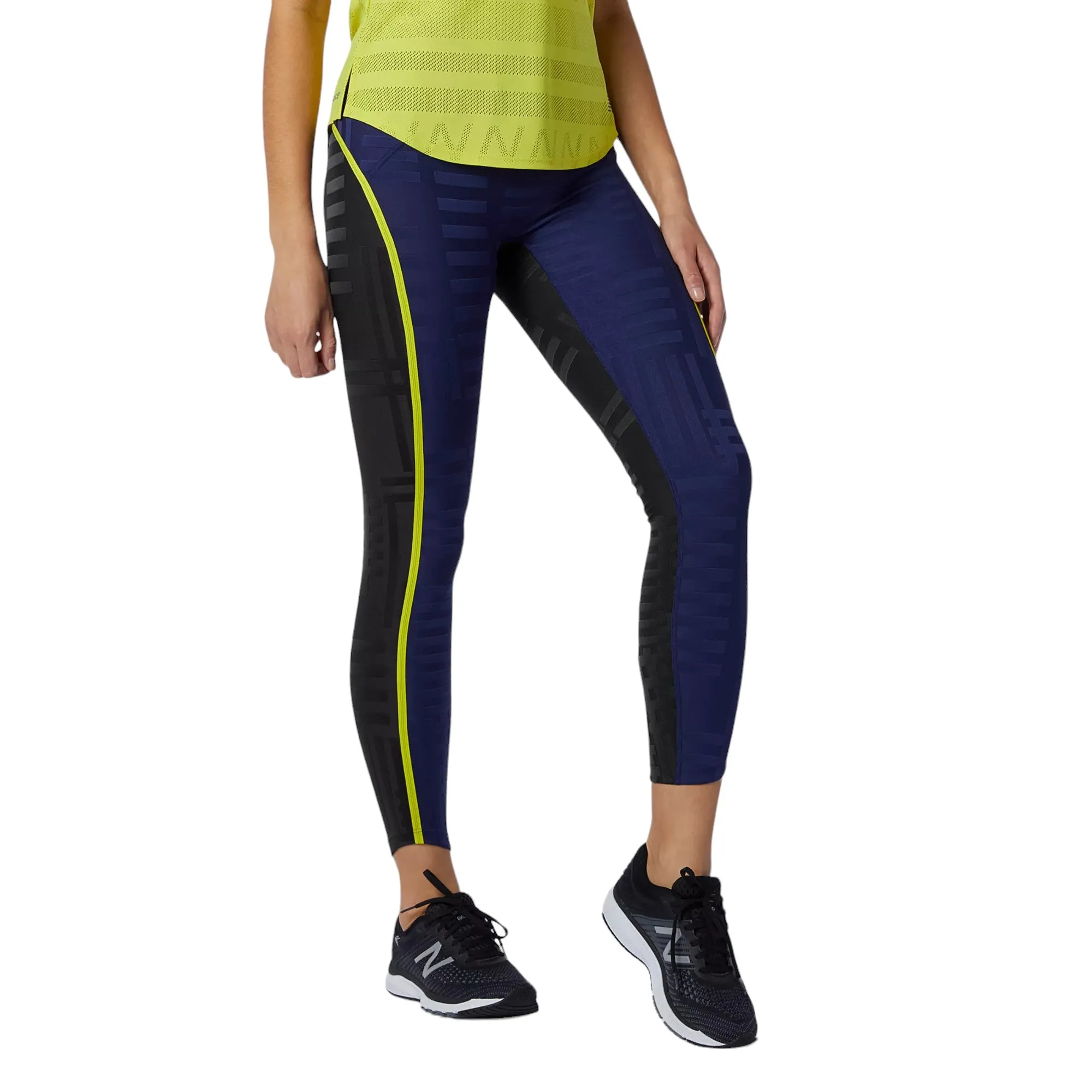 New Balance Womens Q Speed Texture Tights - Navy