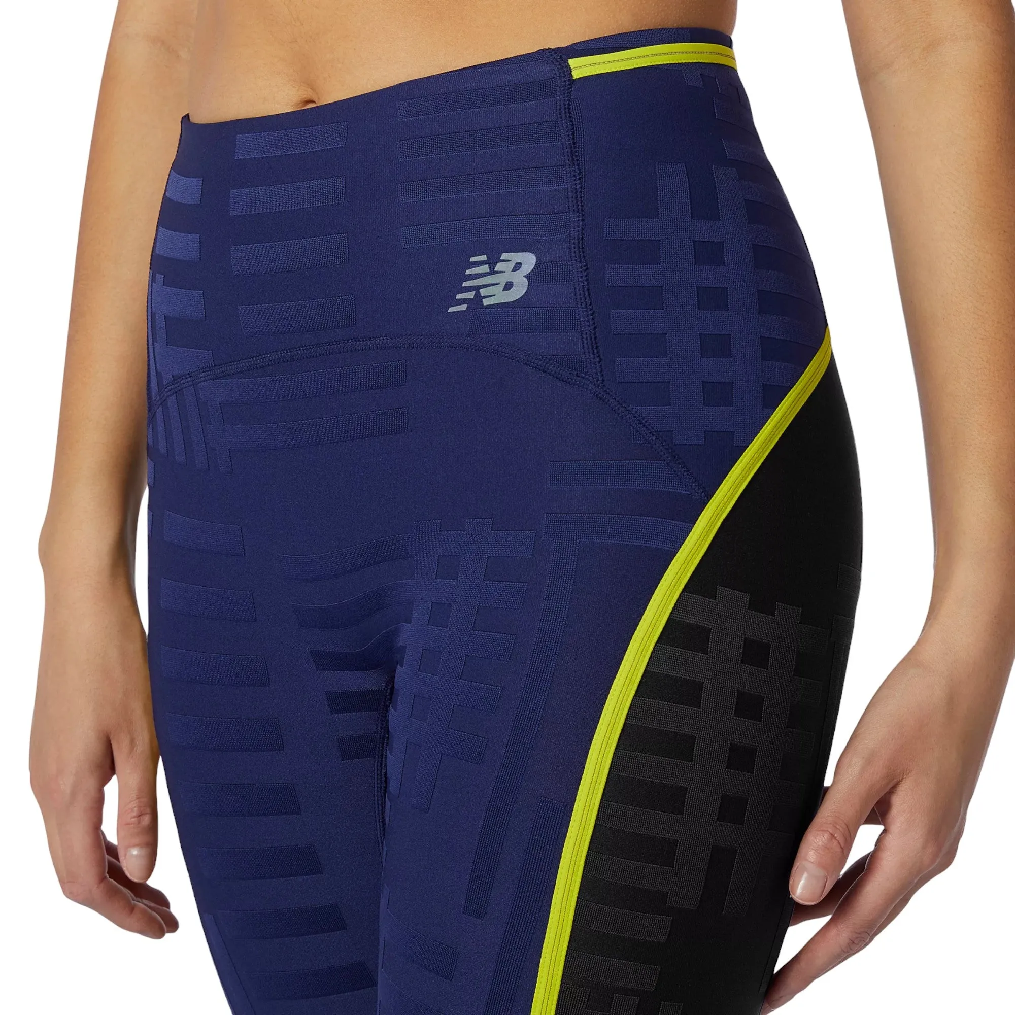 New Balance Womens Q Speed Texture Tights - Navy