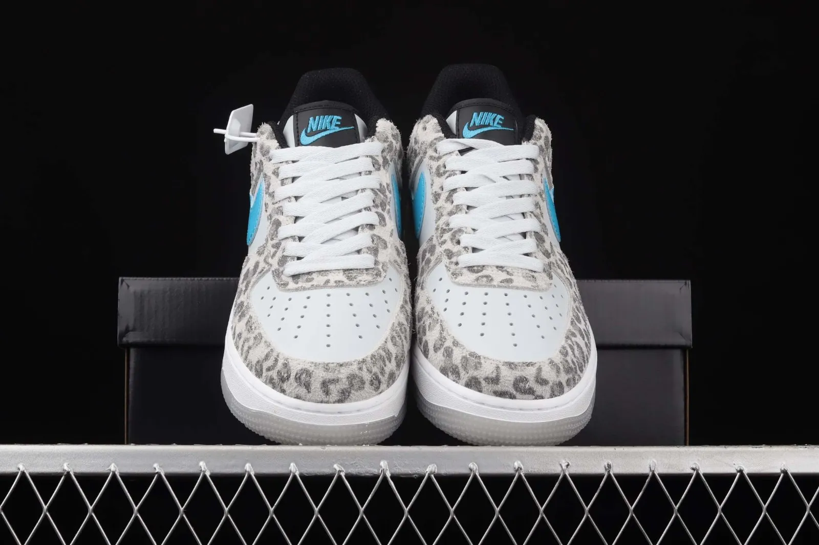 Nike Air Force 1 07 Low Leopard White Grey Light Blue Black DDJ6192-001