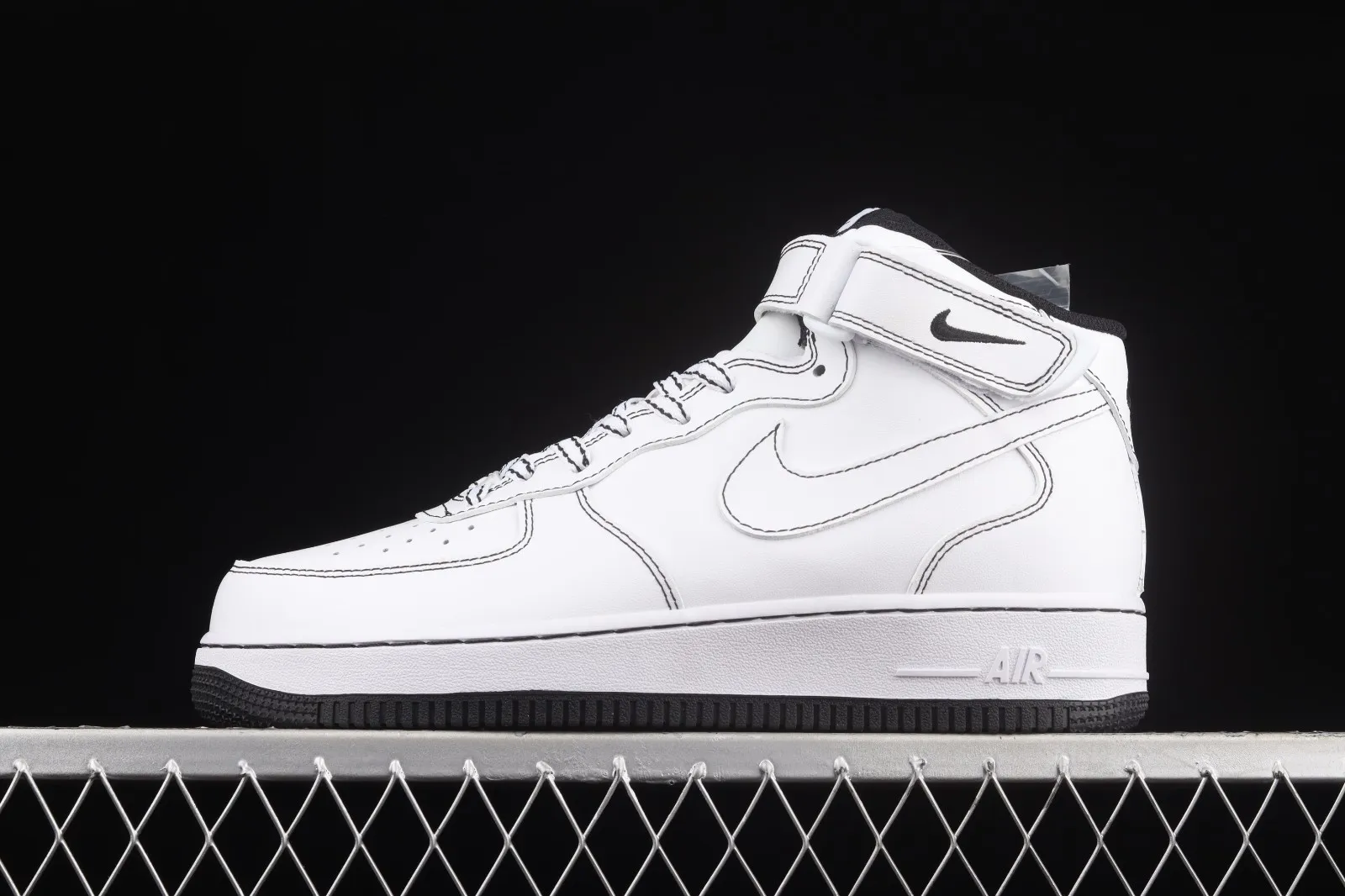 Nike Air Force 1 07 Mid Black White Contrast Stitch CV1724-194