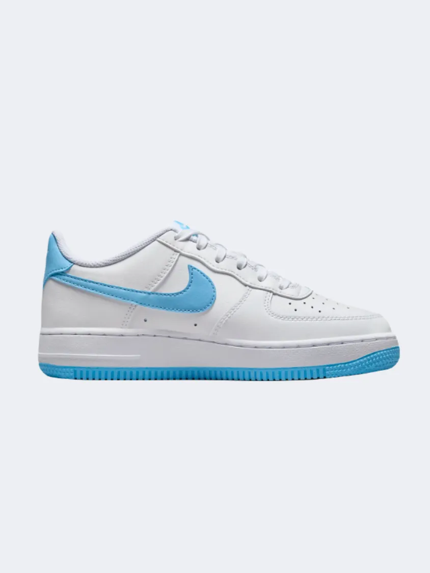 Nike Air Force 1 Gs Boys Lifestyle Shoes White/Aquarius Blue