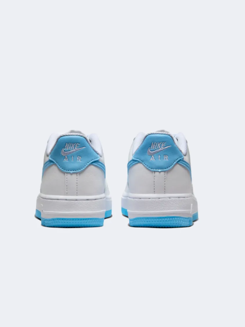 Nike Air Force 1 Gs Boys Lifestyle Shoes White/Aquarius Blue