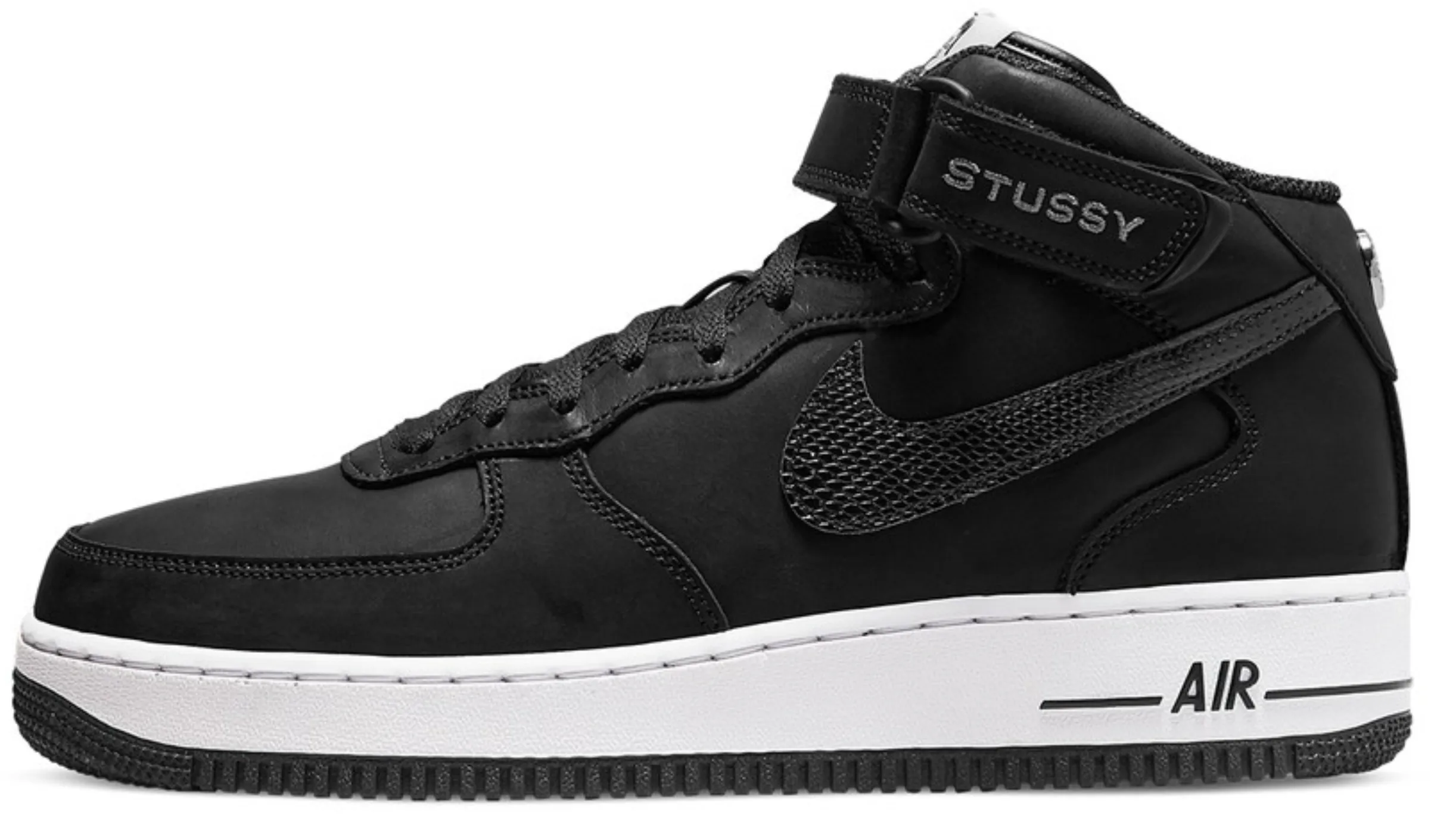 NIKE AIR FORCE 1 MID STUSSY BLACK WHITE