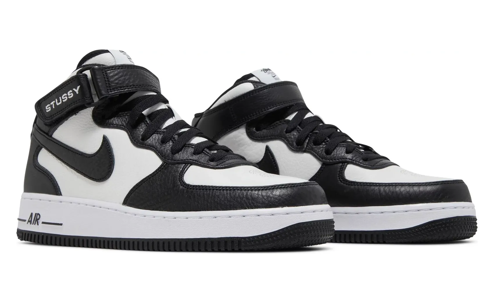 NIKE AIR FORCE 1 MID STUSSY LIGHT BONE BLACK