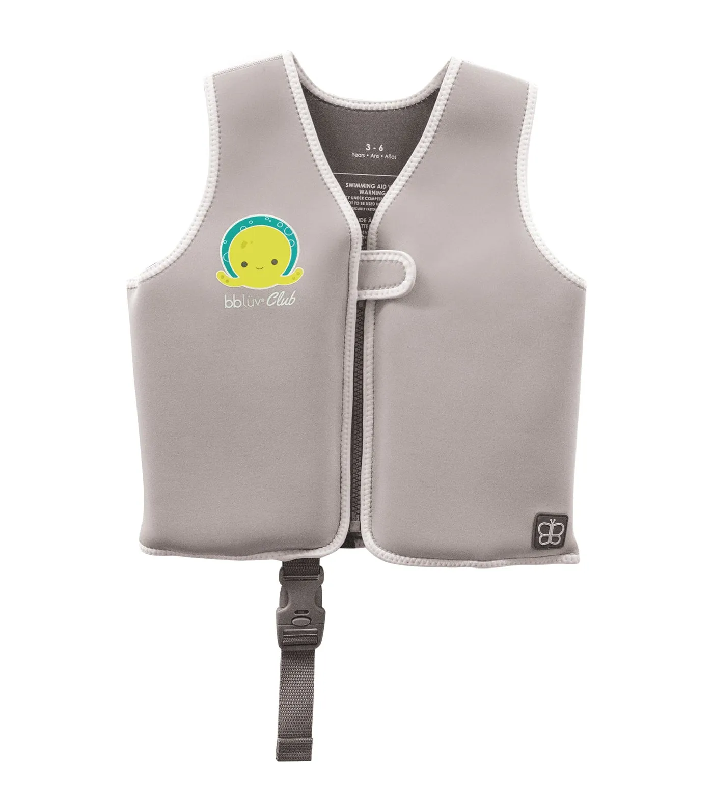 Nj: Medium Neoprene Swim Vest (3 to 6 Years) - Grey