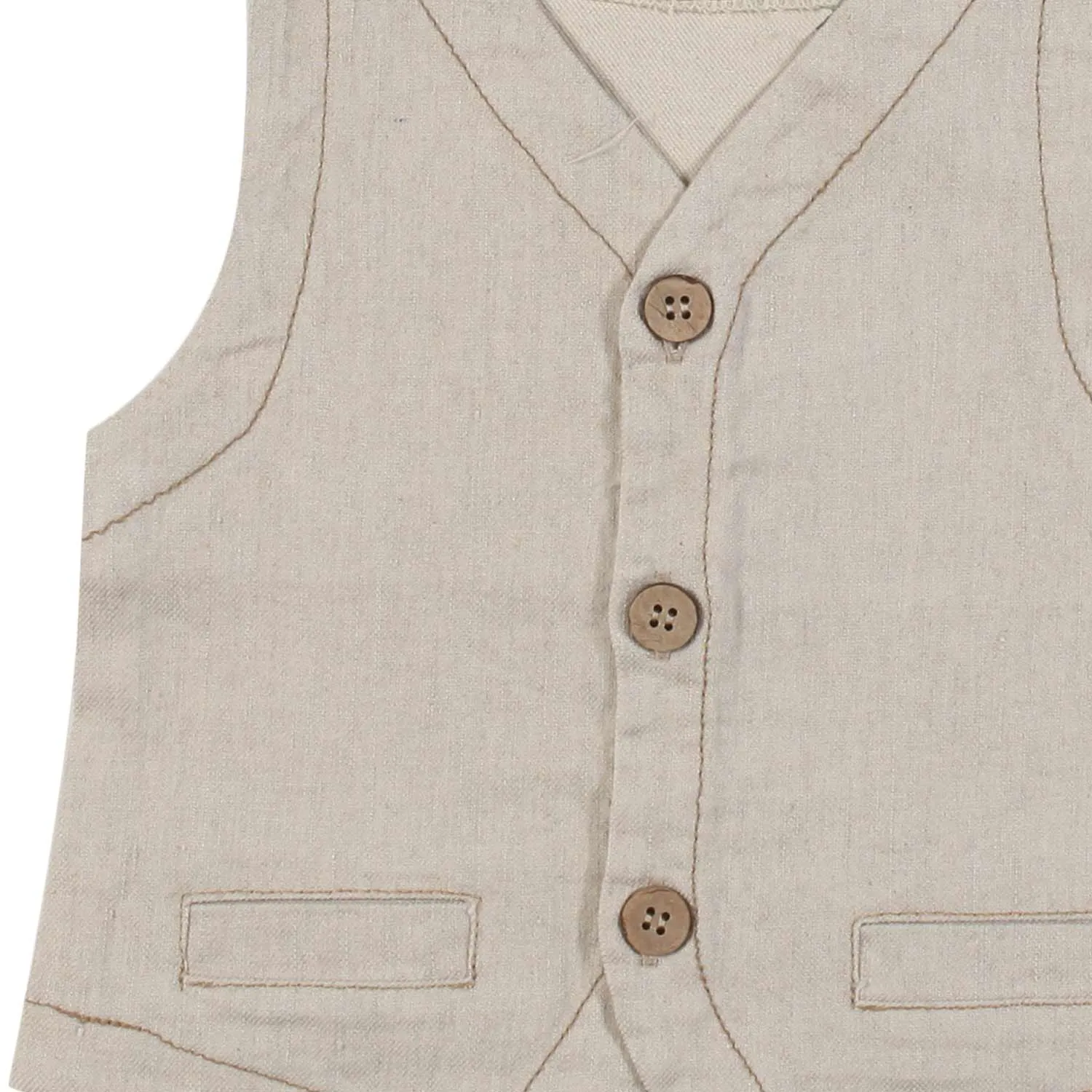 One More In The Family Dario Beige Vest For Baby Boys