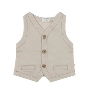 One More In The Family Dario Beige Vest For Baby Boys