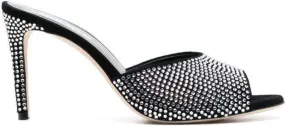 Paris Texas 90mm crystal-embellished open-toe mules Black