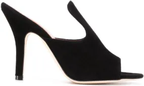 Paris Texas high vamp mules Black