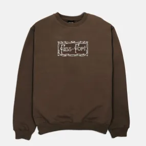 Pass Port Skateboards - Plume Embroidered Crewneck Sweatshirt - Bark