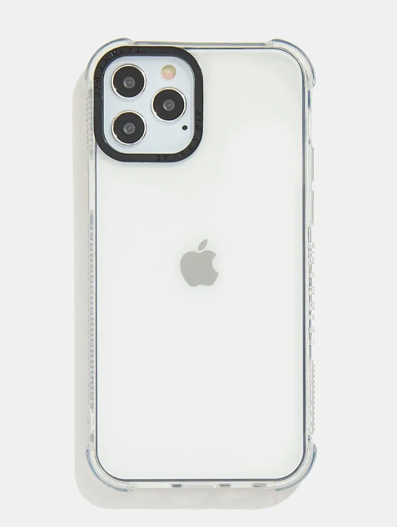 Personalised Clear Shock iPhone Case With Black Camera Hole