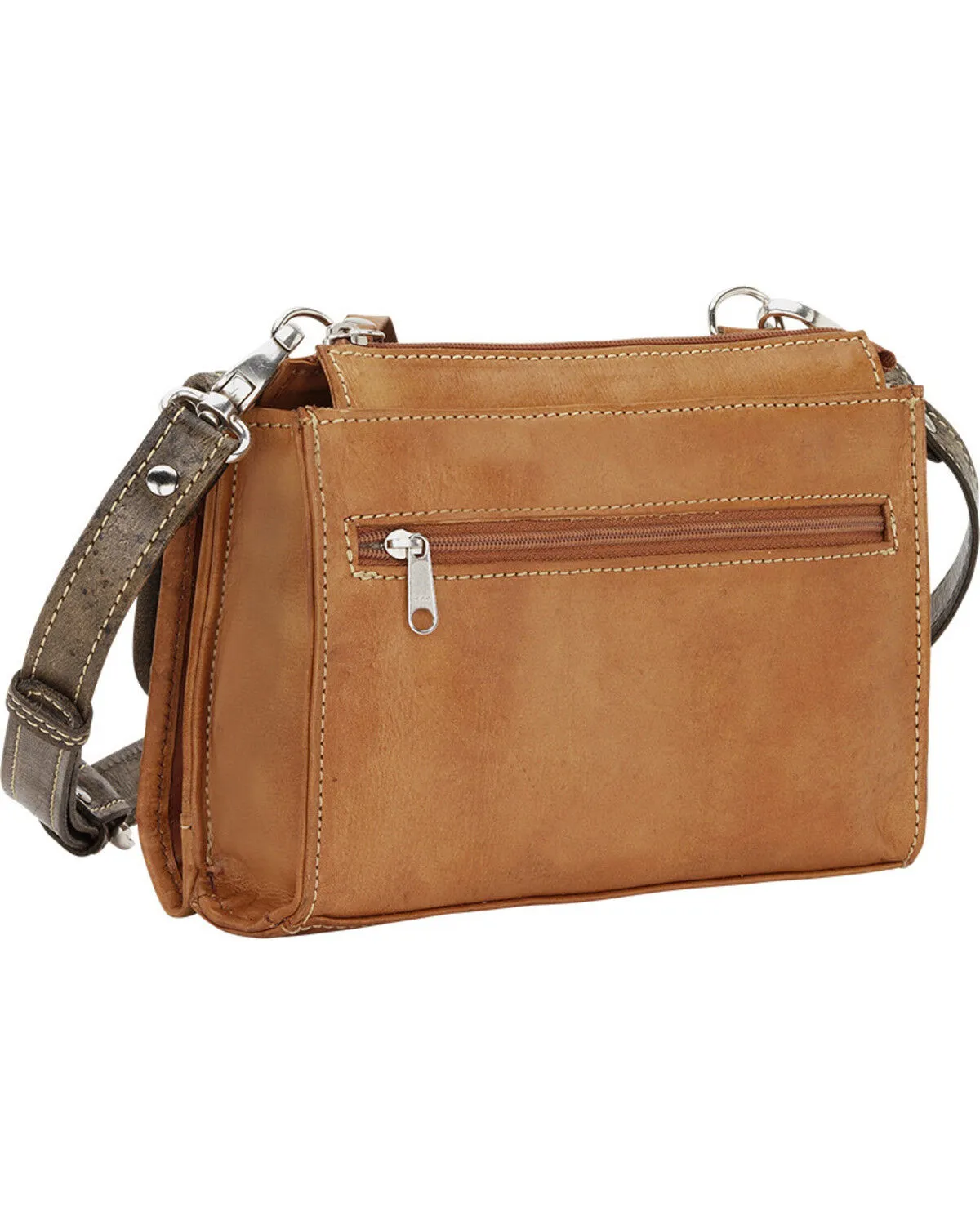 Product Name:  American West Tan Desert Wildflower Small Crossbody Bag/Wallet