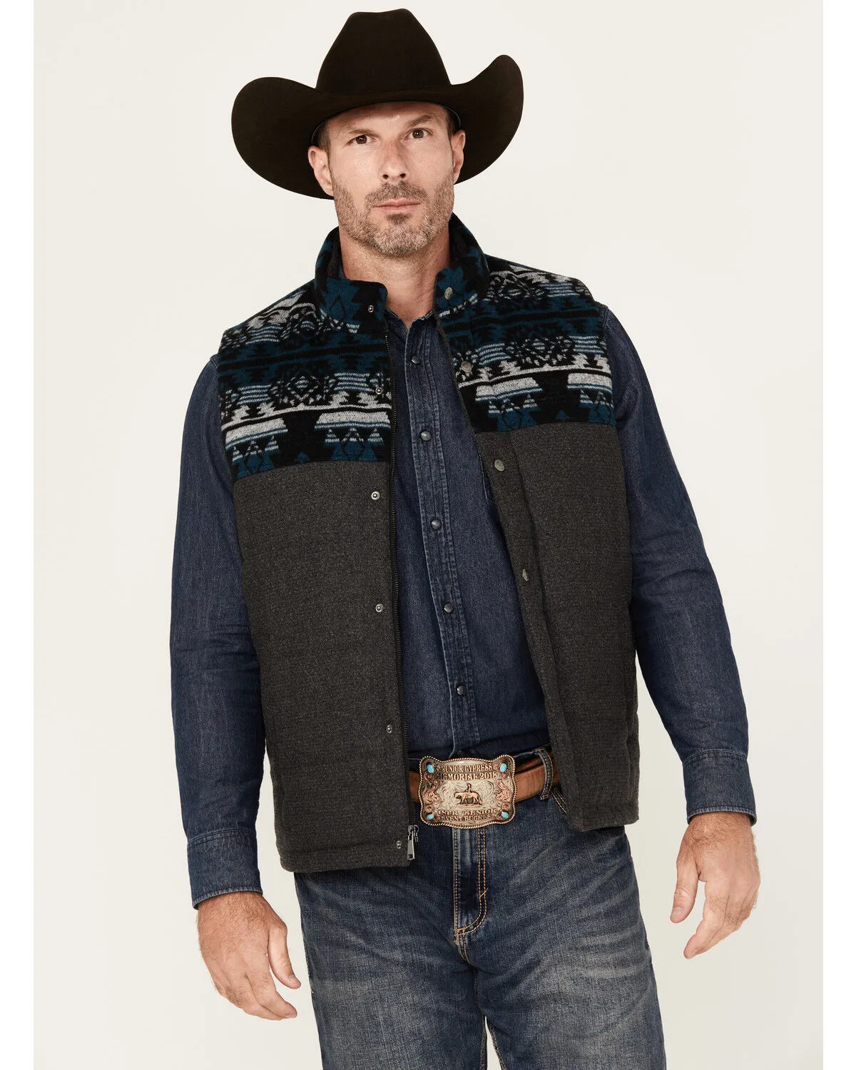 Product Name:  Cody James Men's Southwestern Print Yoke Wool Vest