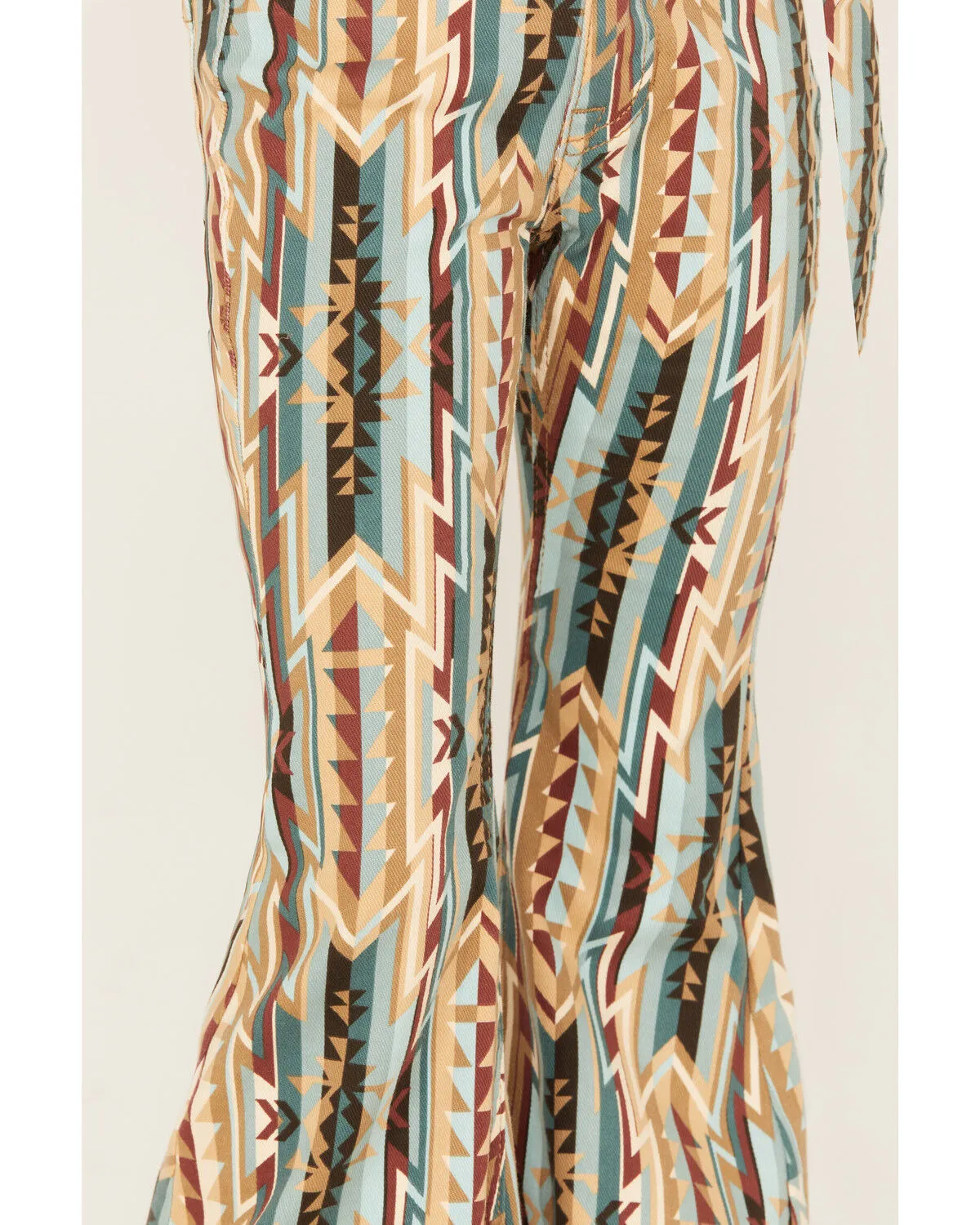 Product Name:  Rock & Roll Denim Girls' Southwestern Print Bargain Bell Flare Jeans