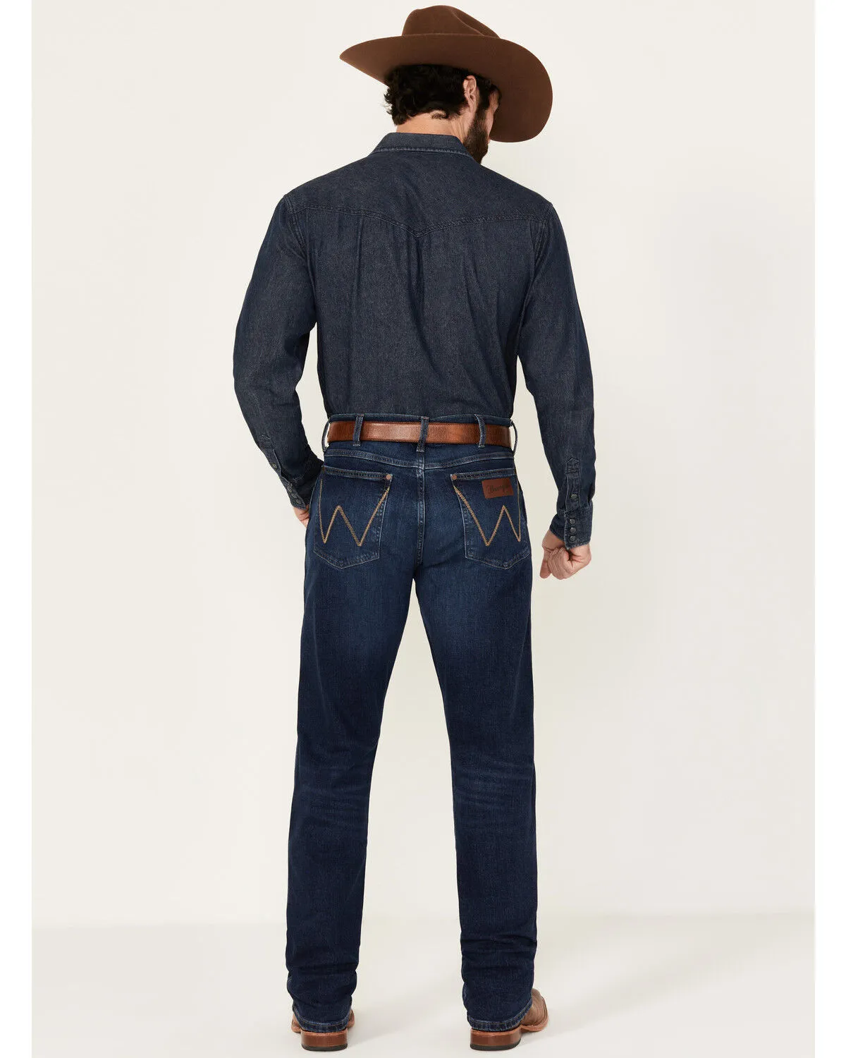 Product Name:  Wrangler Retro Men's Beckford Dark Wash Slim Straight Stretch Denim Jeans - Tall