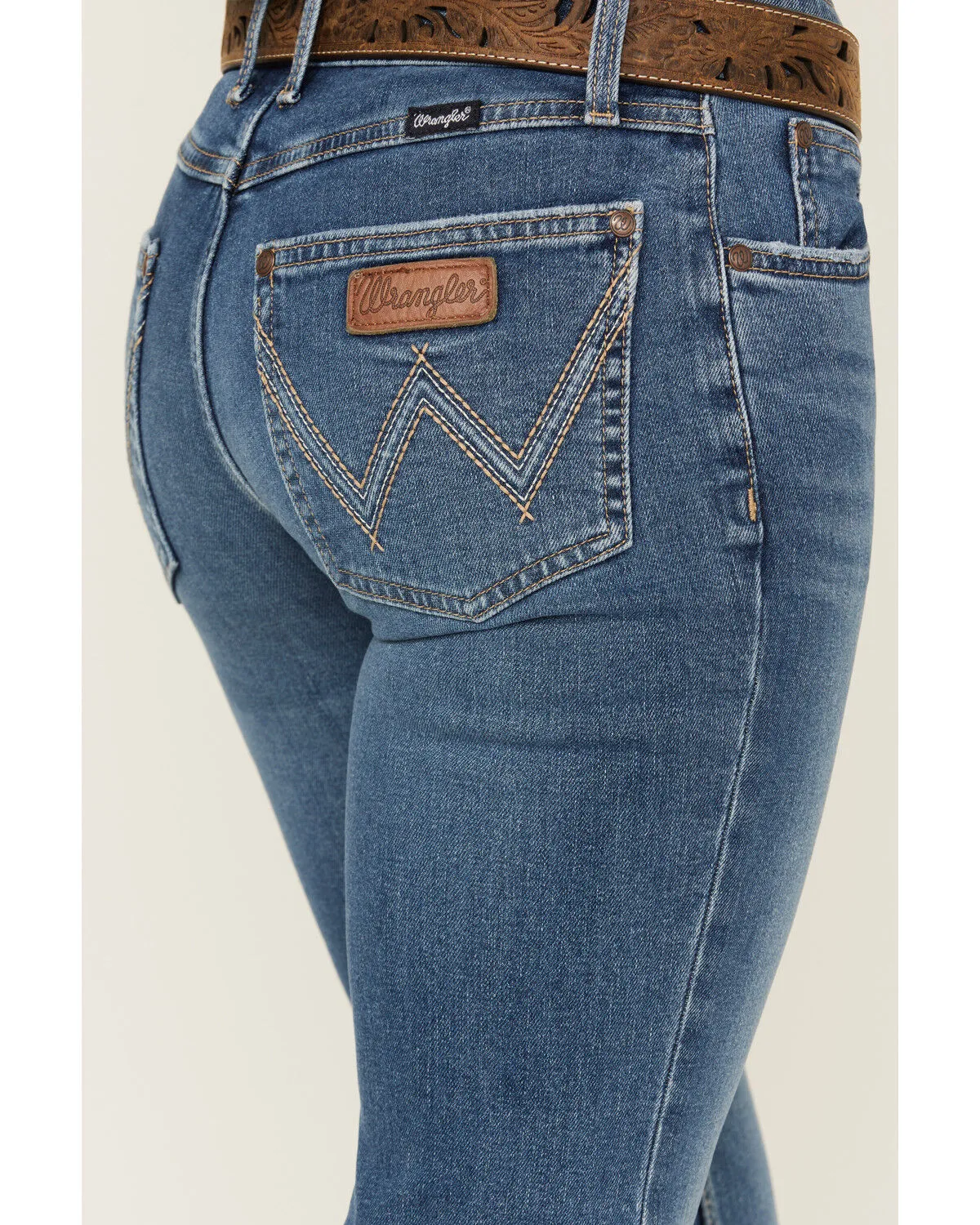 Product Name:  Wrangler Retro Women's Mae Medium Wash Mid Rise Stretch Trouser Jeans