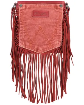 Product Name:  Wrangler Women's Fringe Pocket Denim Crossbody Bag