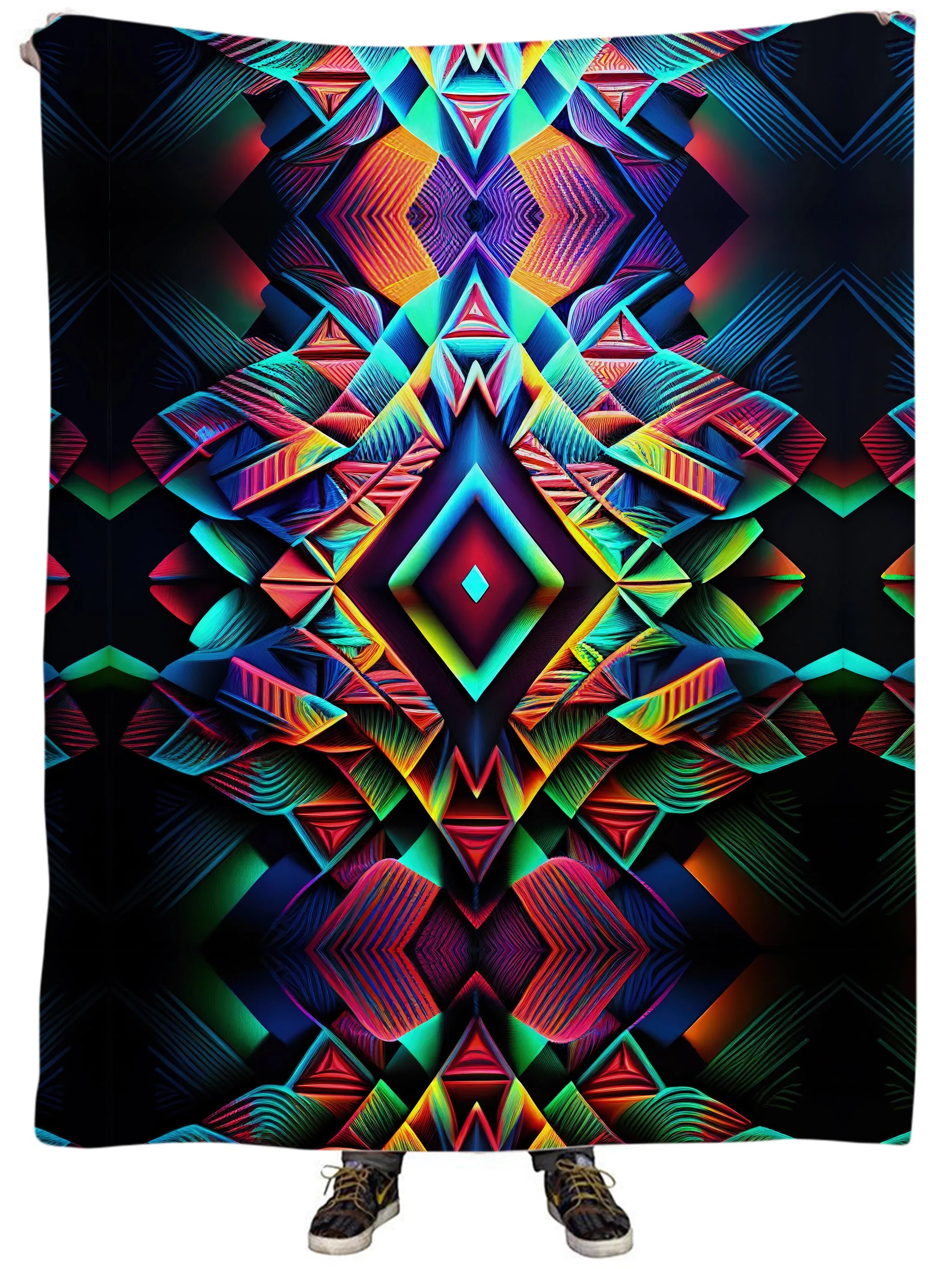 Psychedelic Tribal Plush Blanket