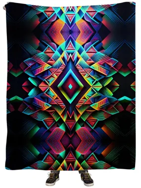 Psychedelic Tribal Plush Blanket