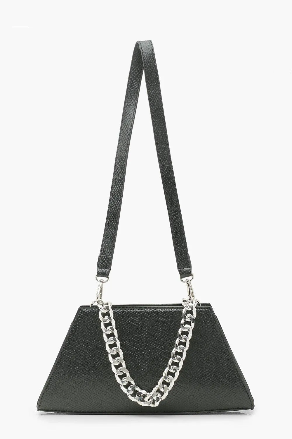 Pu Chain Detail Shoulder Bag