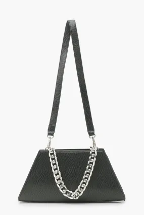 Pu Chain Detail Shoulder Bag