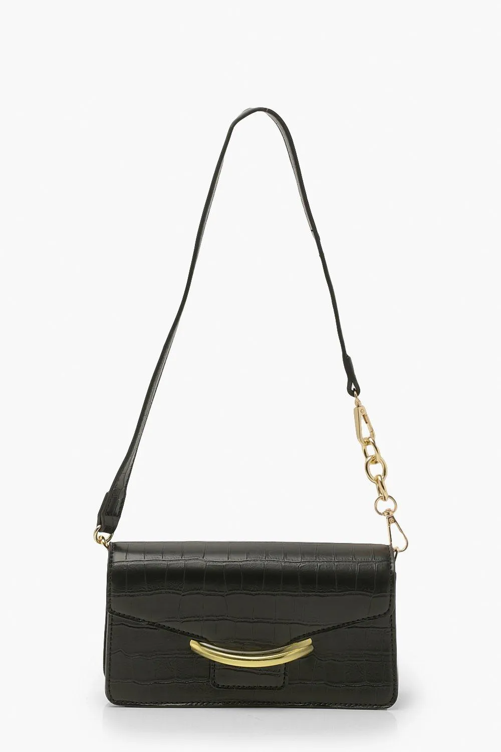 Pu Croc Rectangle Shoulder Bag