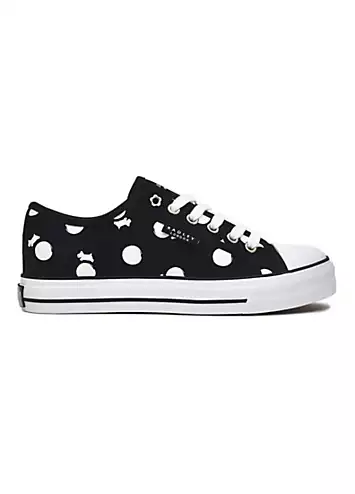 Radley London Black Canvas Lo Canvas Spot Trainers | Kaleidoscope