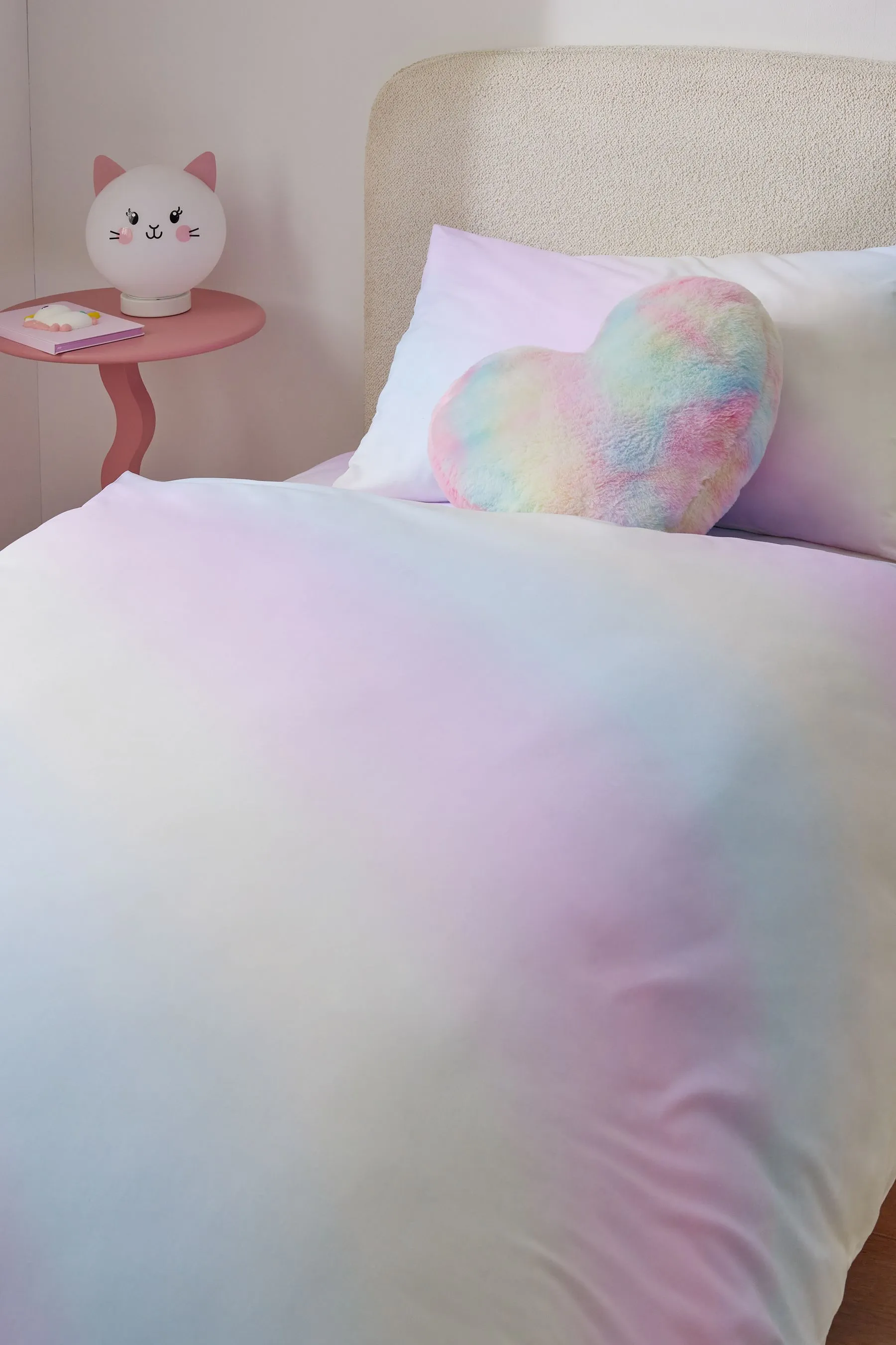 Rainbow Ombre Printed Polycotton Duvet Cover and Pillowcase Bedding