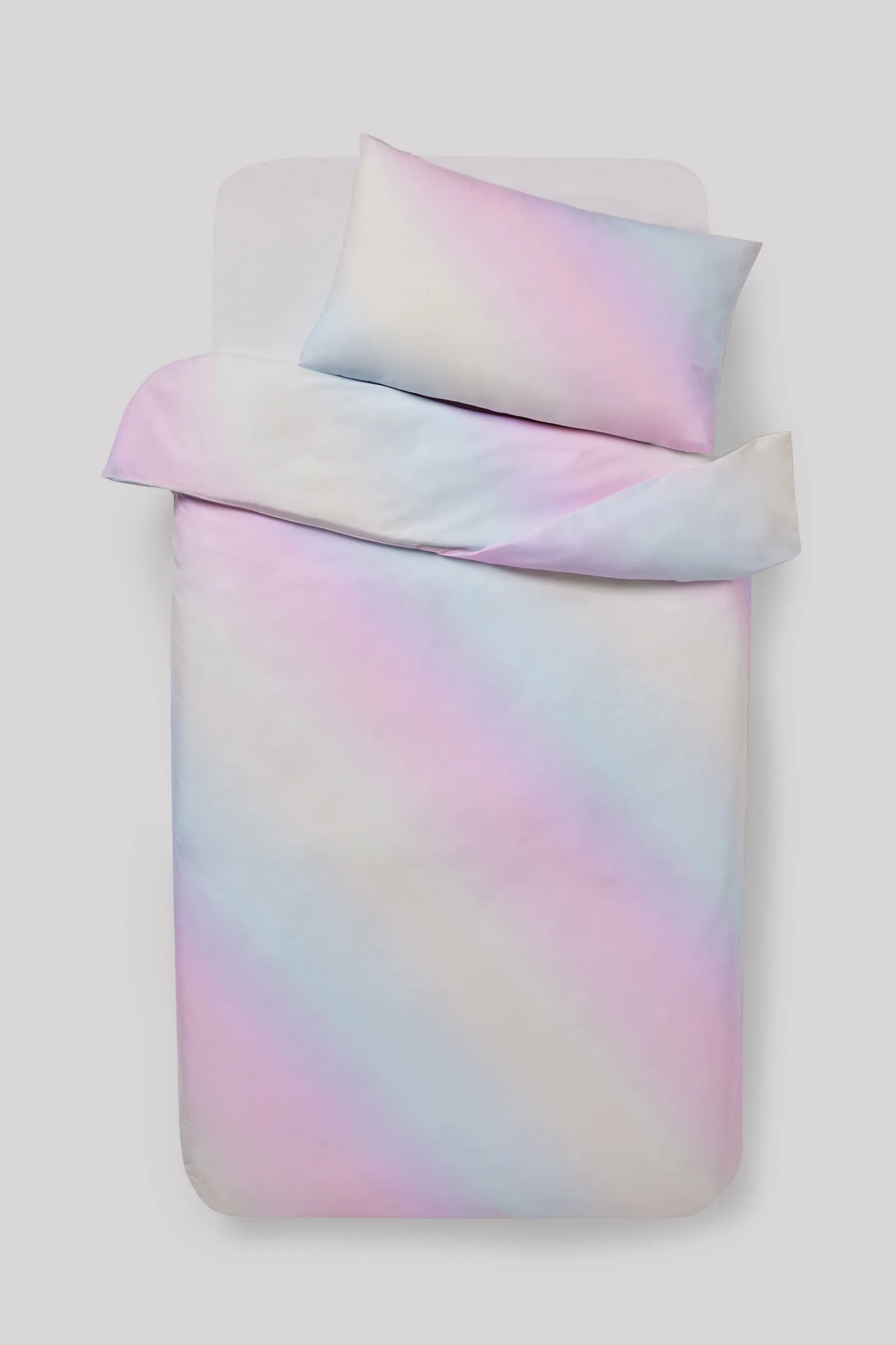 Rainbow Ombre Printed Polycotton Duvet Cover and Pillowcase Bedding