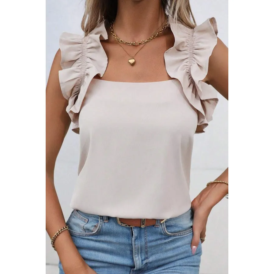 Ruffled Square Neck Tank