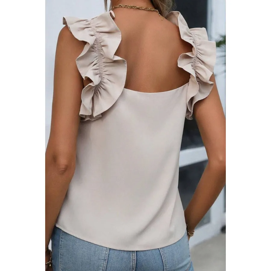 Ruffled Square Neck Tank