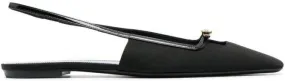 Saint Laurent buckle-detail slingback mules Black