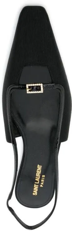 Saint Laurent buckle-detail slingback mules Black