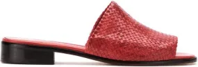 Sarah Chofakian leather mules Red