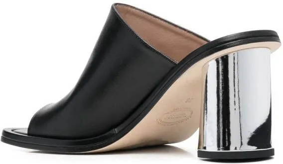 Scarosso Gwen 85mm leather mules Black