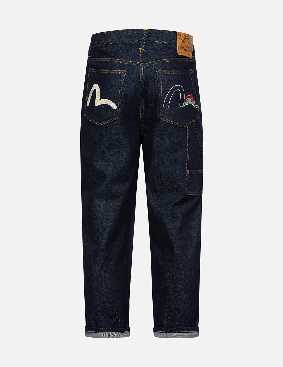 Seagull and Godhead Embroidery Balloon Fit Jeans