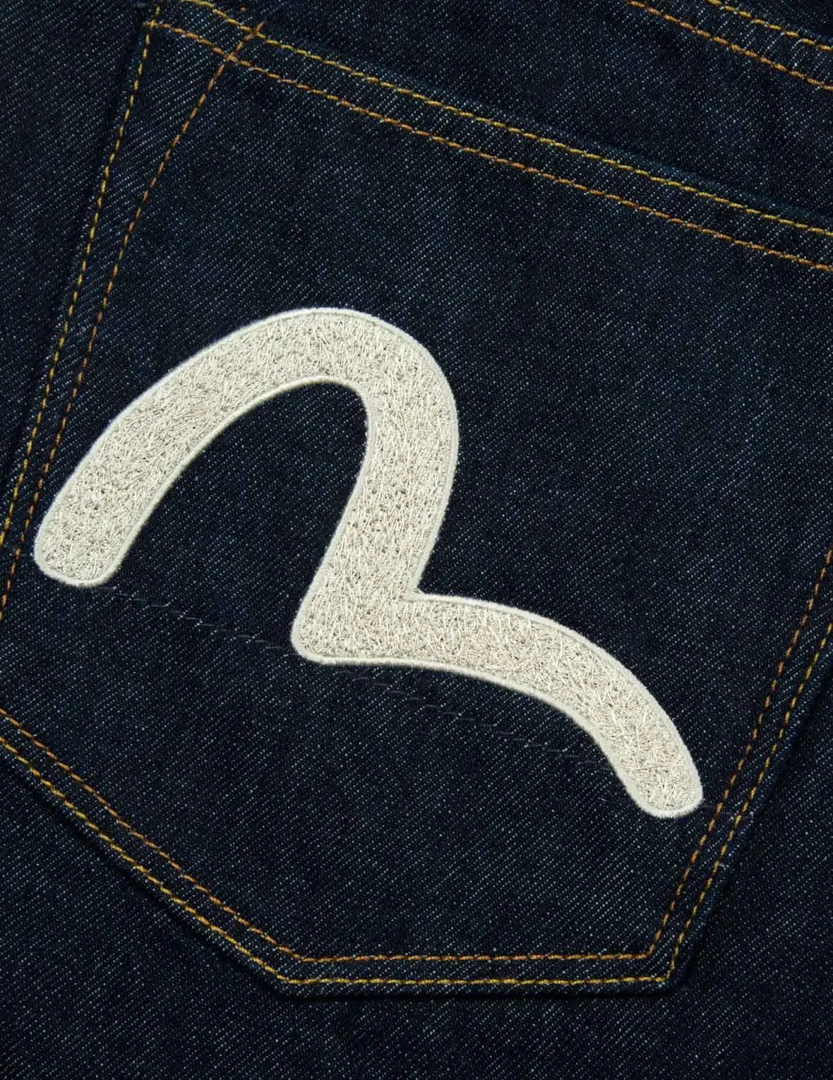 Seagull and Godhead Embroidery Balloon Fit Jeans