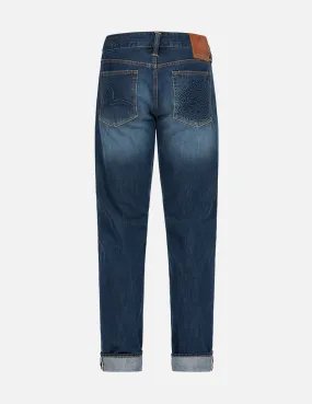 Seagull and Kamon Embossed Carrot Fit Jeans #2017