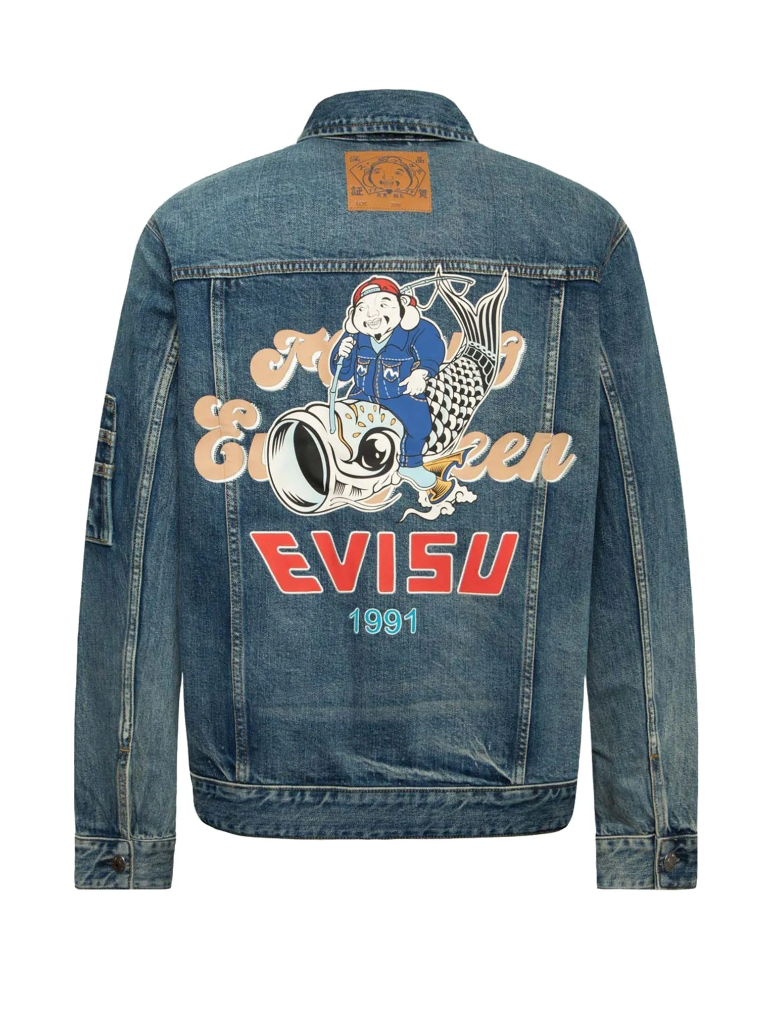 Seagull Embroidery -Godhead Print Relax Fit Denim Jacket