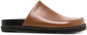 Senso Zen flat leather mules Brown