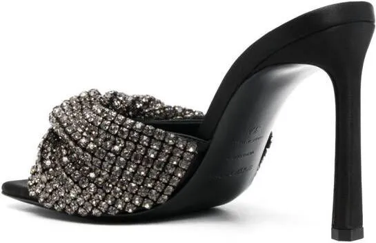 Sergio Rossi x Evangelie Smyrniotaki crystal-embellished 95mm mules Black