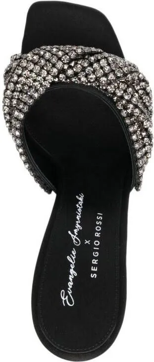 Sergio Rossi x Evangelie Smyrniotaki crystal-embellished 95mm mules Black